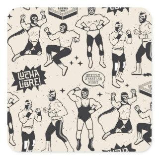 Lucha Libre: Mexican Wrestler pattern Square Sticker