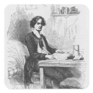 Lucien de Rubempre writing a letter Square Sticker