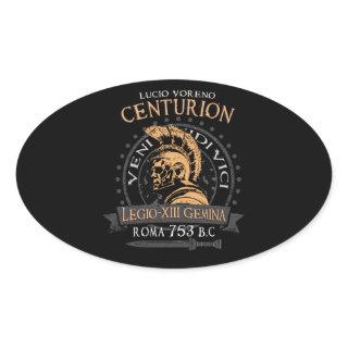 Lucius Voreno, a famous Roman Centurion Oval Stick Oval Sticker
