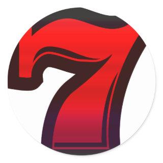 Lucky 7s classic round sticker
