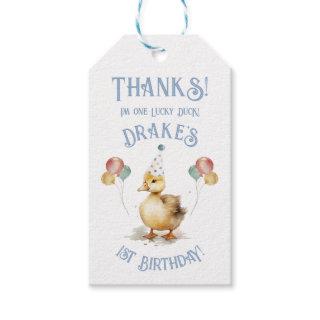 Lucky Duck 1st Birthday Party Gift Tags
