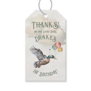 Lucky Duck 1st Birthday Party Gift Tags