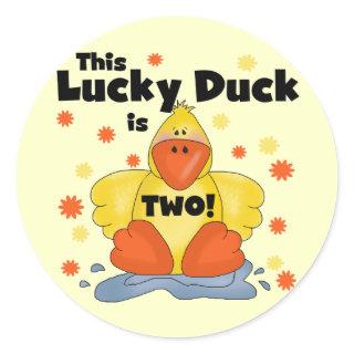 Lucky Duck 2nd Birthday Tshirts and Gifts Classic Round Sticker