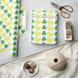 Lucky Duck Rubber Ducky Duckie Shamrock Clover
