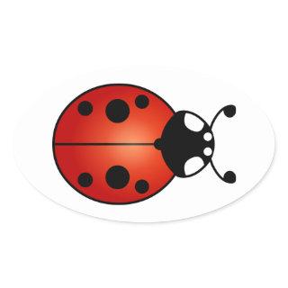 Lucky Ladybug Ladybird Beetle Oval Sticker