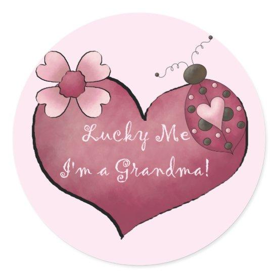 Lucky Me I'm a Grandma Tshirts and Gifts Classic Round Sticker