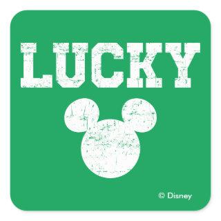 Lucky Mickey Mouse | St. Patrick's Day Square Sticker