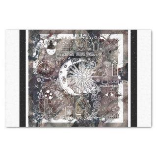 Lucky Numerology Manifesting Magic Galaxy Grunge Tissue Paper
