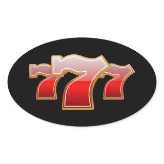 Lucky Seven Oval Sticker