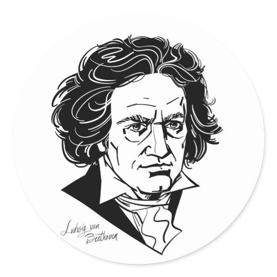Ludwig van Beethoven Classic Round Sticker