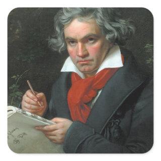 Ludwig van Beethoven Portrait Square Sticker