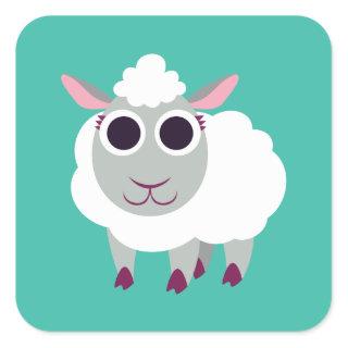 Lulu the Sheep Square Sticker