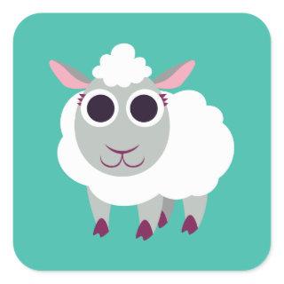 Lulu the Sheep Square Sticker