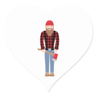 Lumberjack Axe Heart Sticker
