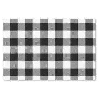 Lumberjack Black White Buffalo Plaid Tissue Paper