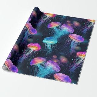 Luminescent Jellyfish Underwater Pattern