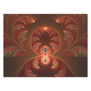 Luminous abstract modern orange red Fractal Tissue Paper