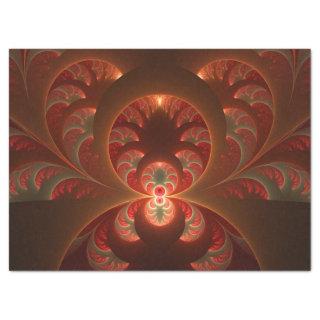 Luminous abstract modern orange red Fractal Tissue Paper