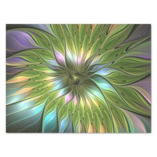 Luminous Colorful Fantasy Flower Fractal Art Tissue Paper
