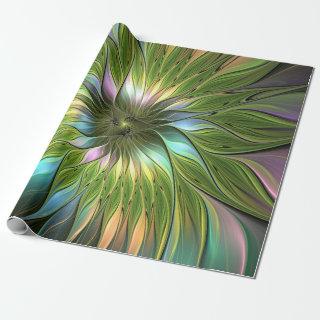 Luminous Colorful Fantasy Flower Fractal Art