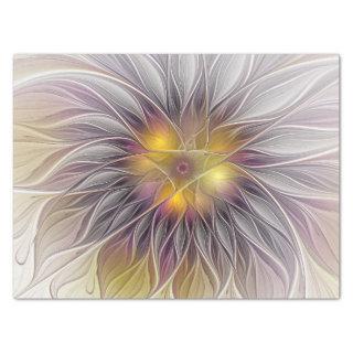 Luminous Colorful Flower, Abstract Modern Fractal Tissue Paper