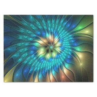 Luminous Fantasy Flower, Colorful Abstract Fractal Tissue Paper
