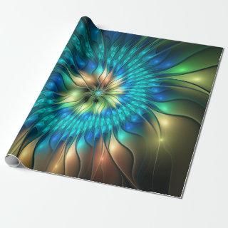 Luminous Fantasy Flower, Colorful Abstract Fractal