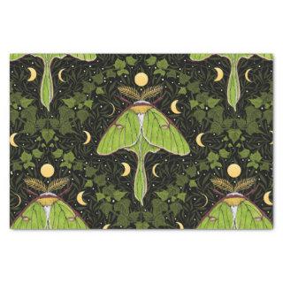 Luna moth, moon phases and ivy damask 2 tissue paper