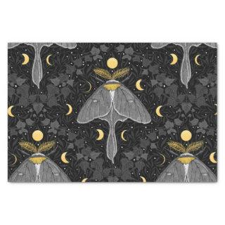 Luna moth, moon phases and ivy damask pattern tissue paper