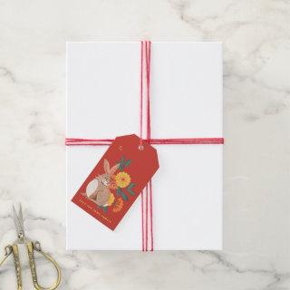 Lunar new year of the rabbit holiday gift tags