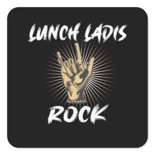 Lunch Lady Gift School Cafeteria Square Sticker