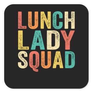 Lunch Lady Squad School Cafeteria Retro Vintage Square Sticker