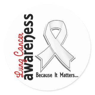 Lung Cancer Awareness 5 Classic Round Sticker
