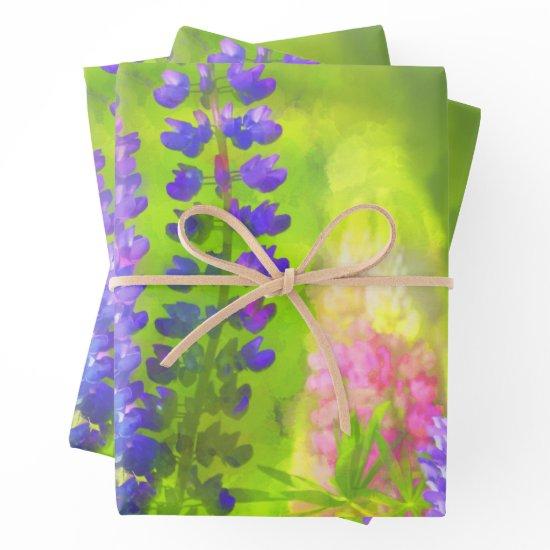 Lupine Painting Original Wildflower Art  Sheets