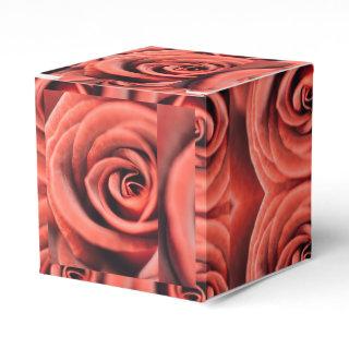 Luscious Crimson Rose Texture Favor Boxes