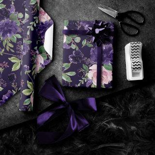 Lush Blossom | Dark Purple and Pink Rose Pattern