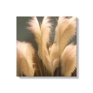 Lush Field Of Pampas Grass Photo Realistic AI Art Canvas Print