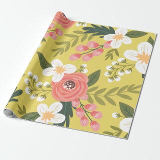 Lush Folksy Florals in Sunshine Yellow