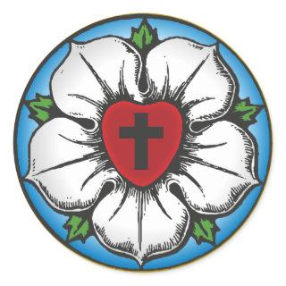 Lutheran Rose Classic Round Sticker