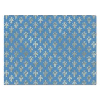 Lux Gold Fleur de Lis and French Blue   Tissue Paper