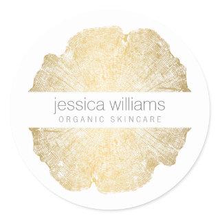 Luxe Wood Effect Art Classic Round Sticker