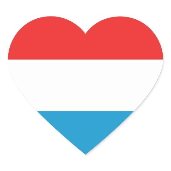 Luxembourg Flag Heart Sticker