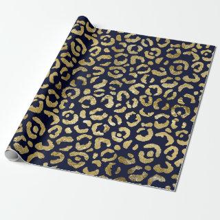 Luxurious Glam Gold Navy Leopard Print
