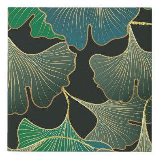 Luxurious gold Ginkgo, vintage art. Faux Canvas Print