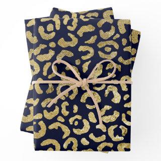 Luxurious Stylish Gold Navy Leopard Print  Sheets
