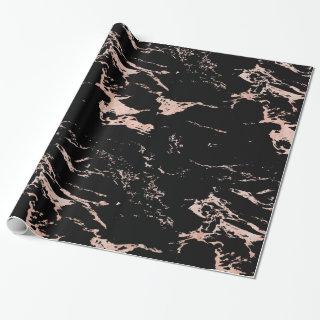 Luxury Black Rose Gold Foil Marble