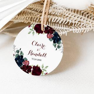 Luxury Boho Colorful Floral Wedding  Classic Round Sticker