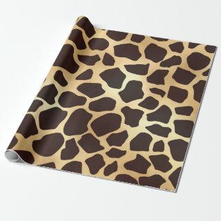 Luxury Gold Brown Giraffe Animal Print Pattern