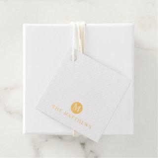 Luxury Gold Foil Personalized Monogram and Name Foil Favor Tags