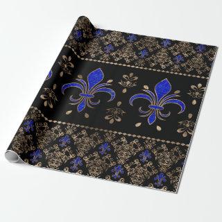 Luxury Lapils Lazuli and gold Fleur-de-lis ornamen